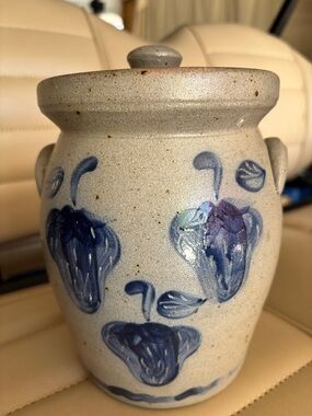 Rowe Pottery Works Lidded Strawberry Jar